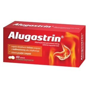 Alugastrin 340mg x40 tabletek do rozgryzania i żucia