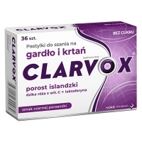 Clarvox o smaku czarnej porzeczki x36 pastylek do ssania
