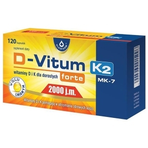 D-Vitum forte 2000 j.m. K2 MK-7 witaminy D i K dla dorosłych x120 kapsułek
