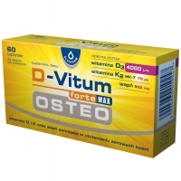 D-Vitum forte Max Osteo (600mg wapnia, 75μg witaminy K, 4000j.m. witaminy D) x60 tabletek