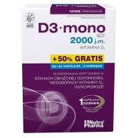 D3 Mono 2000 j.m. x60 kapsułek + 30 kapsułek GRATIS