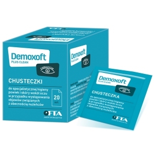 Demoxoft Plus Clean chusteczki do higieny powiek i skóry wokół oczu x20 sztuk