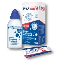 FIXSIN zestaw podstawowy do płukania nosa i zatok (1 butelka + 15 saszetek)