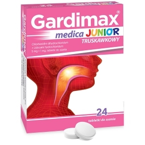 Gardimax medica JUNIOR truskawkowy x24 tabletki do ssania