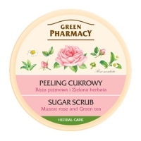 Green Pharmacy Peeling cukrowy, róża piżmowa i zielona herbata 300ml