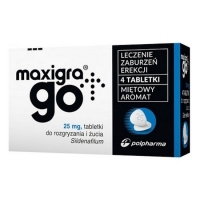 Maxigra Go 25mg x4 tabletki do rozgryzania i żucia
