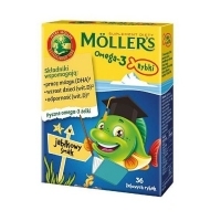 Mollers Omega-3 Rybki x 36 żelowych rybek o smaku jabłkowym
