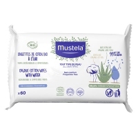 Mustela Bio chusteczki z organicznej bawełny z wodą x60 sztuk