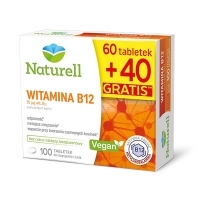 Naturell Witamina B12 x60 tabletek do rozgryzania i żucia + 40 tabletek GRATIS