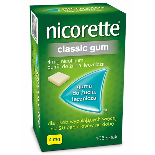 Nicorette Classic 4mg guma do żucia x105 sztuk