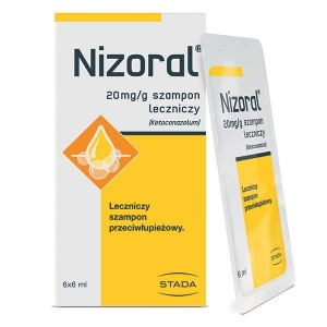 Nizoral 20mg/ml szampon przeciwłupieżowy x6 saszetek