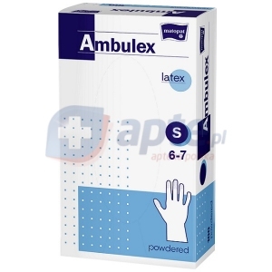 Rękawiczki Matopat Ambulex lateksowe pudrowane rozmiar S x100 sztuk