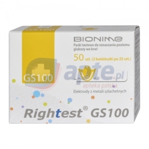 Testy paskowe Bionime Rightest GS100 x50 sztuk