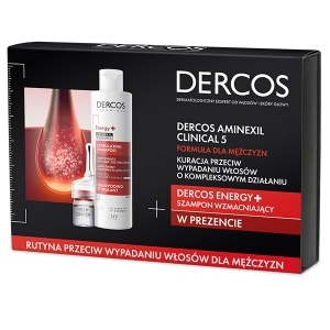 VICHY DERCOS Aminexil Clinical 5 kuracja przeciw wypadaniu włosów dla mężczyzn x21 ampułek + szampon wzmacniający włosy 200ml (ZESTAW)